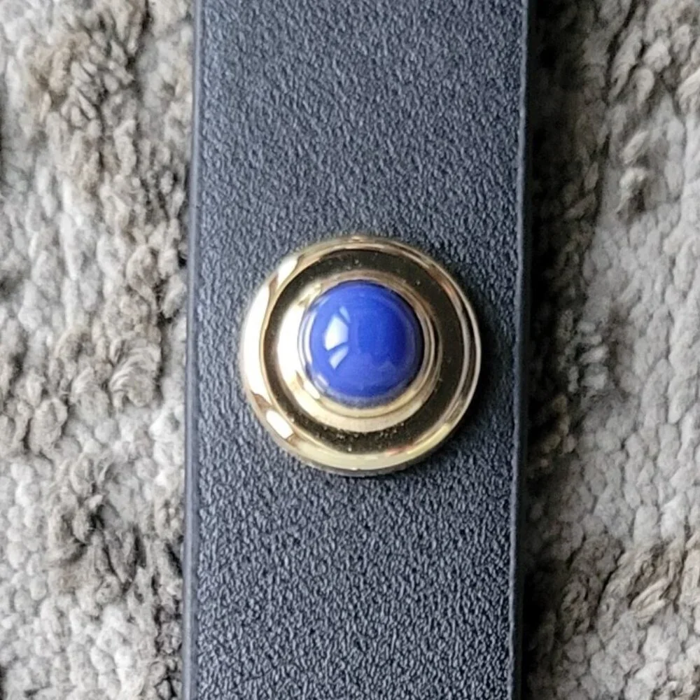 NWT-Kate Spade New York In The Loop Black Leather Belt-colored Embellishments